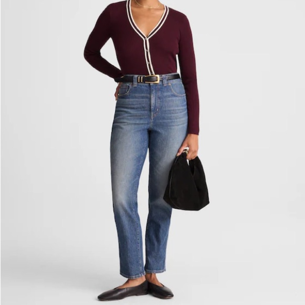 Madewell High-Rise Straight Leg Jeans in Medium Blue
